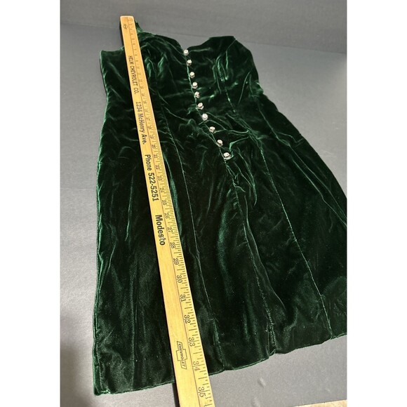 Emerald Green Strappy Front Diamond Buttons Bodycon Dress CDC Evening Size 6 - Picture 16 of 16